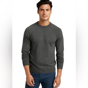 Banana Republic Men's Charcoal Merino Wool Crewneck Sweater, Italian Made, M